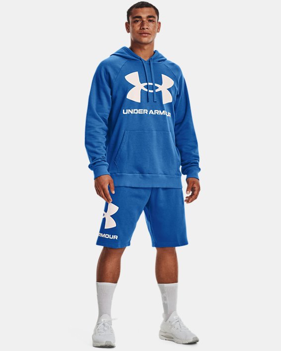 Men's UA Rival Fleece Big Logo Shorts, Blue, pdpMainDesktop image number 2